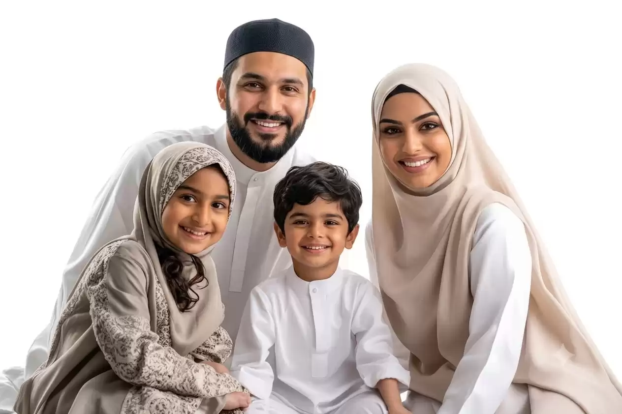 Family learning the Quran and Arabic online